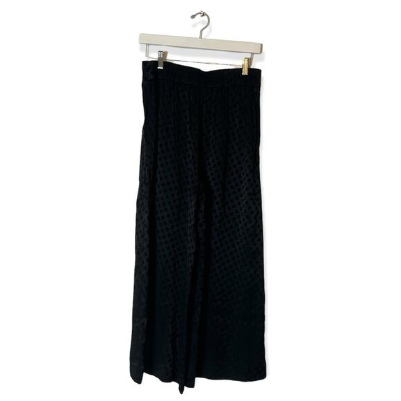 Madewell Drapey Jacquard polka dot Huston Pull-On Crop Pants sz M black - Picture 5 of 5